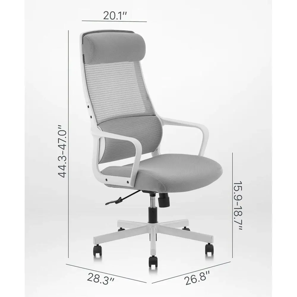 Maestro Furniture Jair High Back Ergonomic Fabric Office Task Comptuer Working Chair - Grey