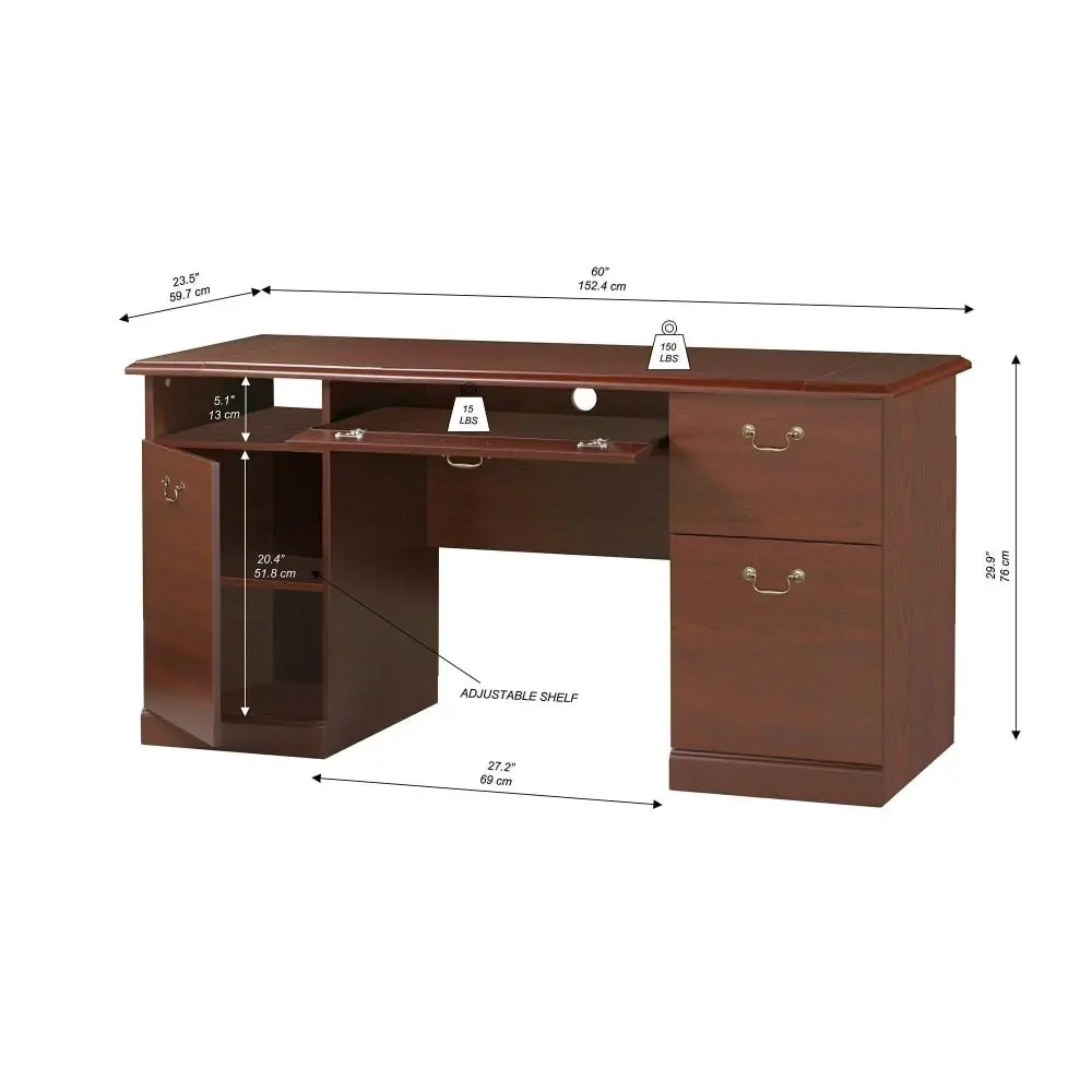 Maestro Furniture Kerney Executive Manager Home Office Computer Working Desk - Cherry