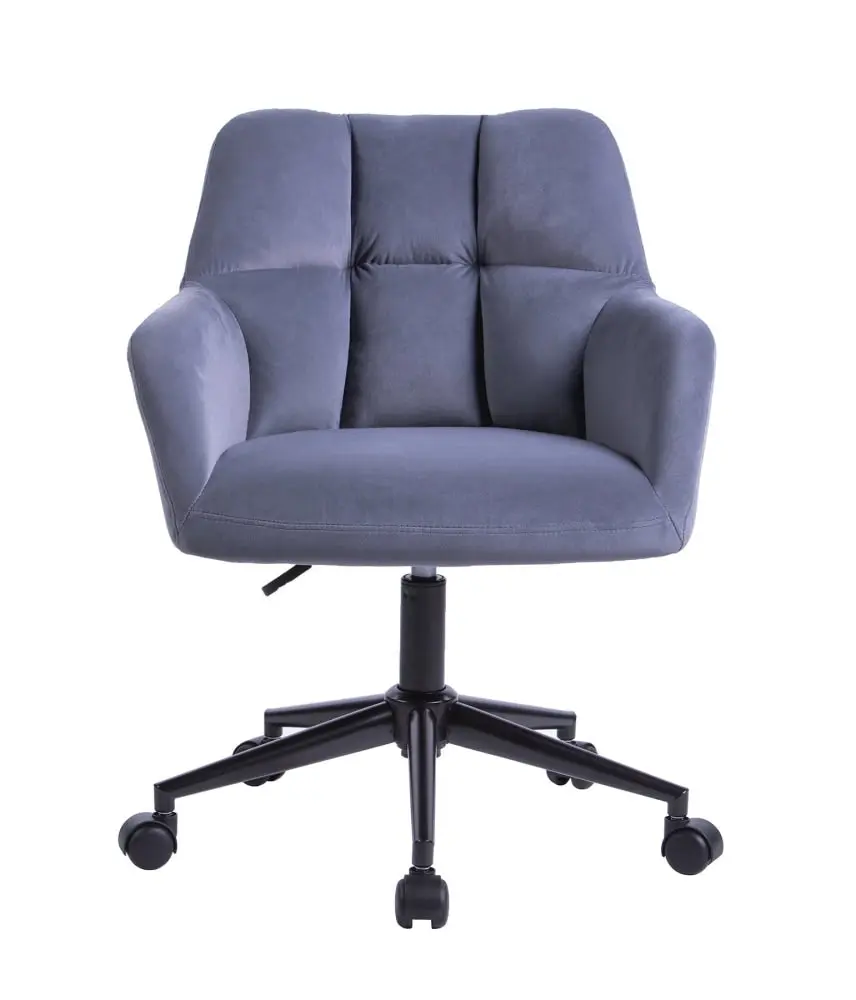 Kudos Premium Velvet Fabric Executive Office Work Task Desk Computer Chair - Grey