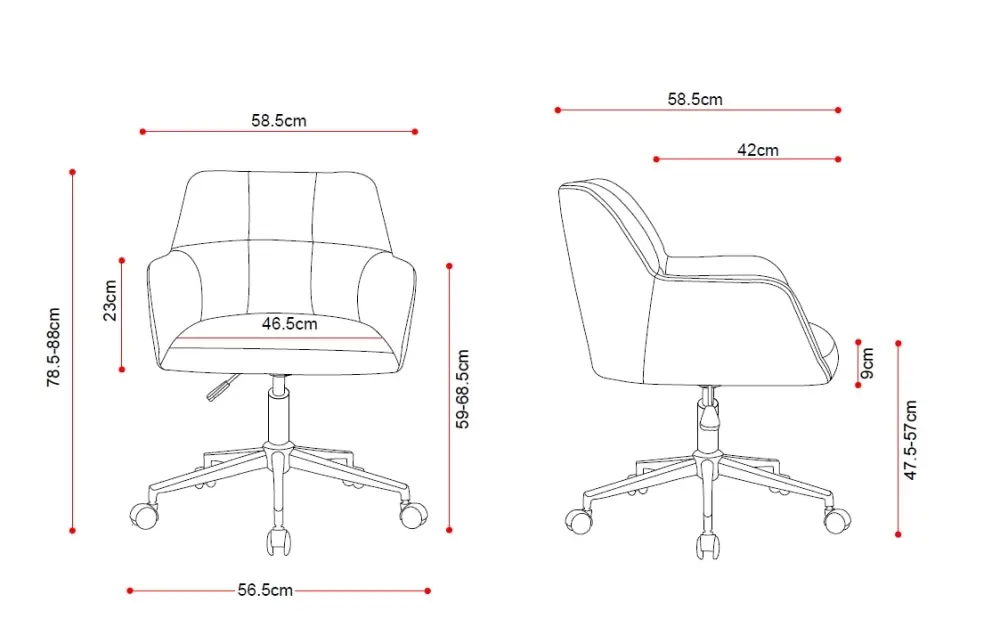 Kudos Premium Velvet Fabric Executive Office Work Task Desk Computer Chair - Grey