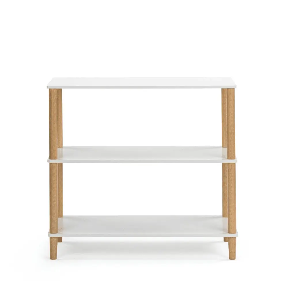 Design Square Sofie 3-Tier Bookcase Display Shelf Storage Unit - White/Oak