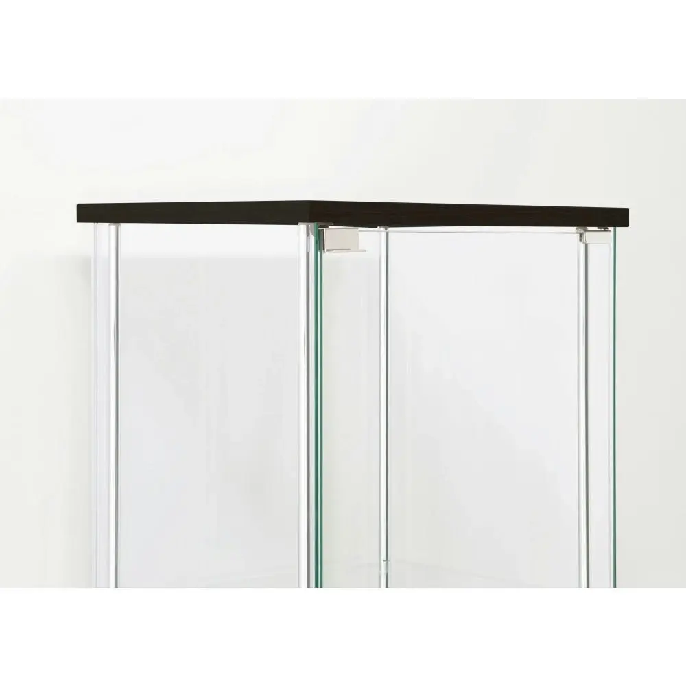 Design Square Jude 4-Tier Glass Display Shelf Storage Cabinet - Glass/Black