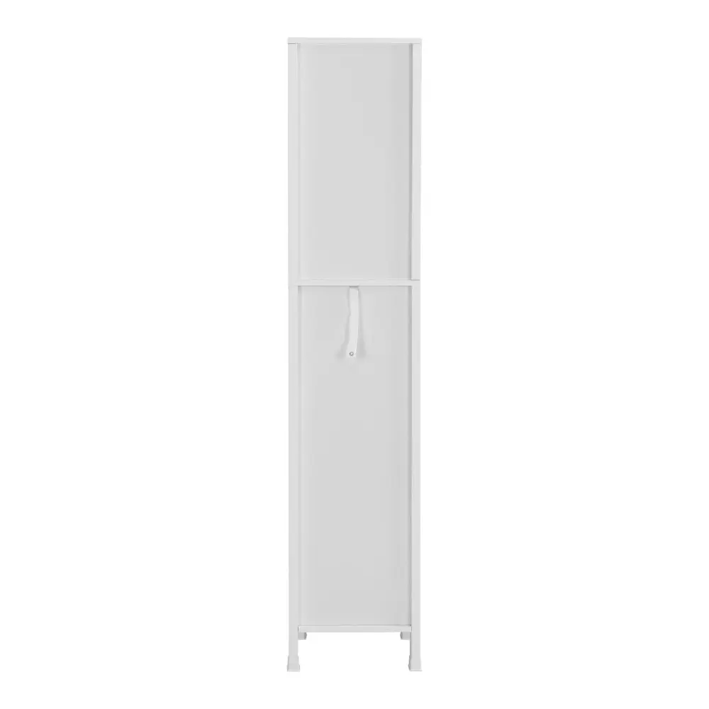 Design Square Mila Bathroom Tower Storage Cabinet W/ 3-Shelves 2-Drawers - White