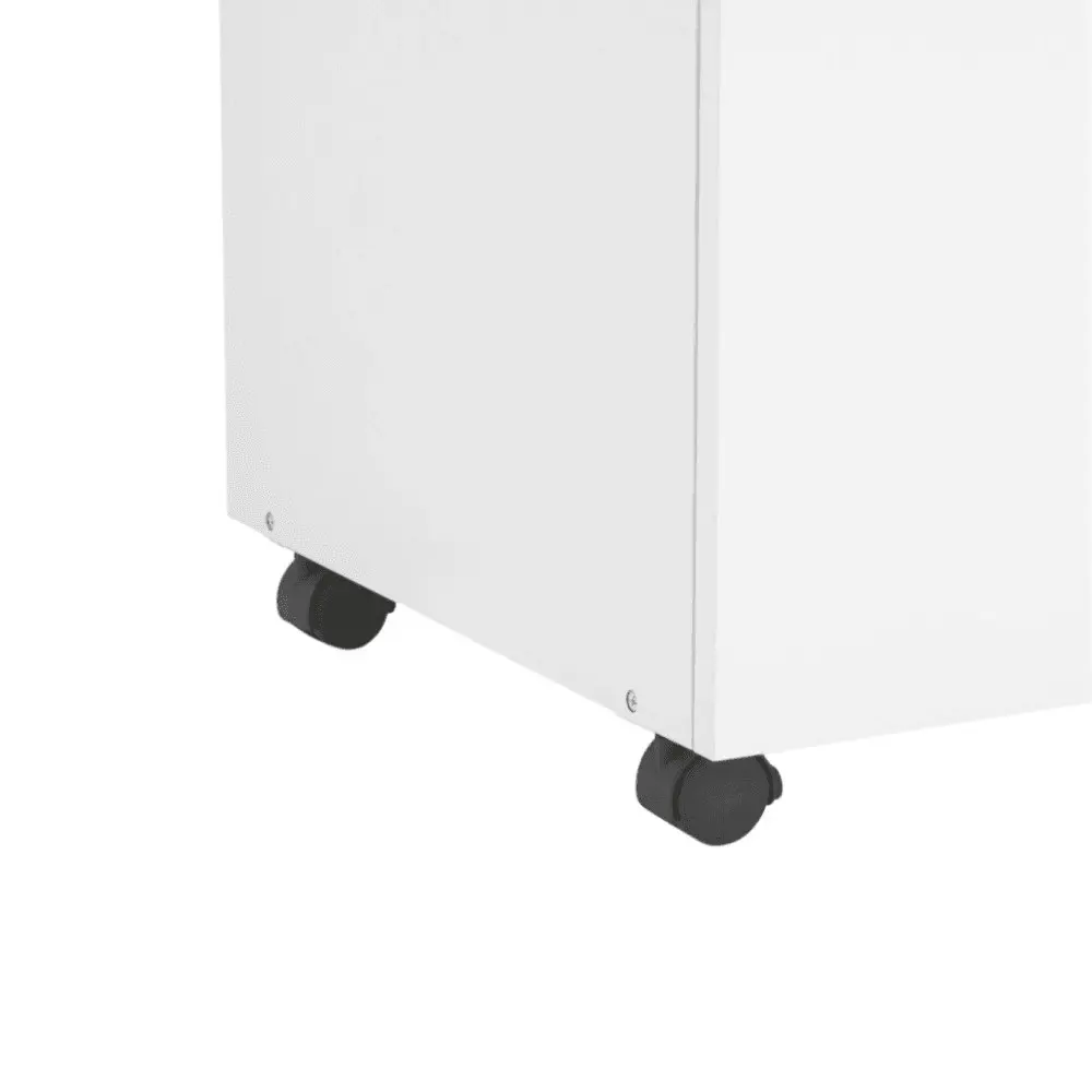 Design Square Marias Mobile Pedestal Filing Cabinet Storage Cabinet W/ 3-Drawers - White