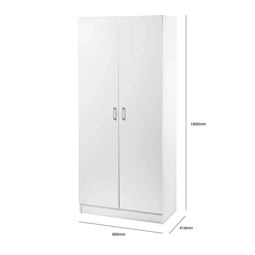 Lovisa Scandinavian Double Door Multipurpose Cupboard Storage Cabinet - White