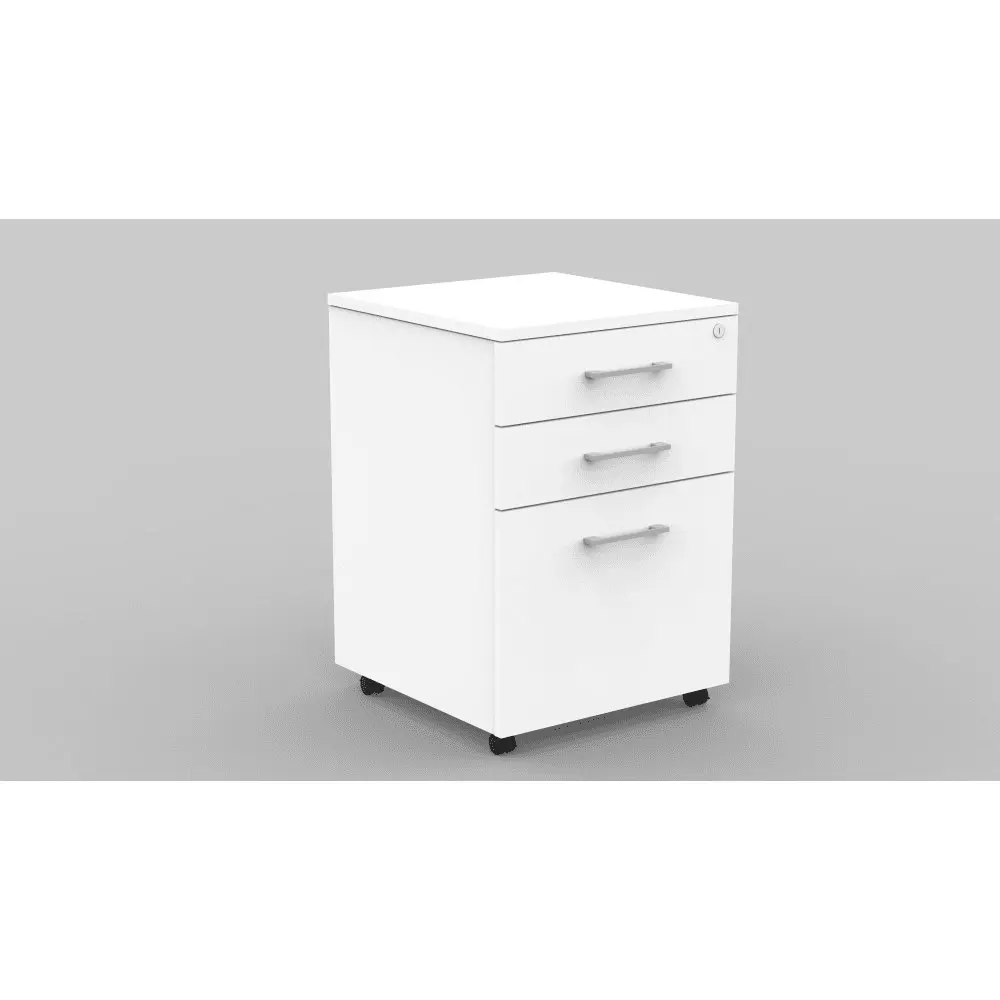 Collins 3-Drawer Mobile Pedestal Storage Filing Cabinet - White