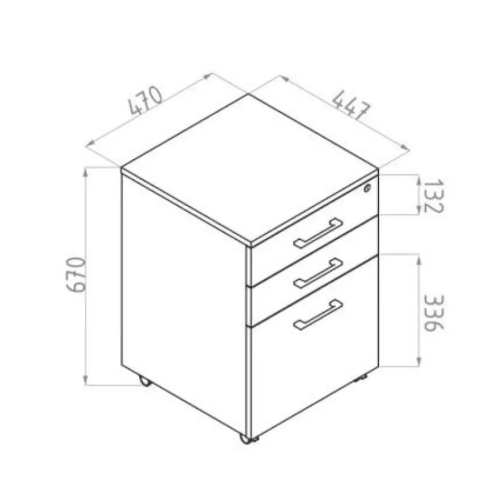 Collins 3-Drawer Mobile Pedestal Storage Filing Cabinet - White