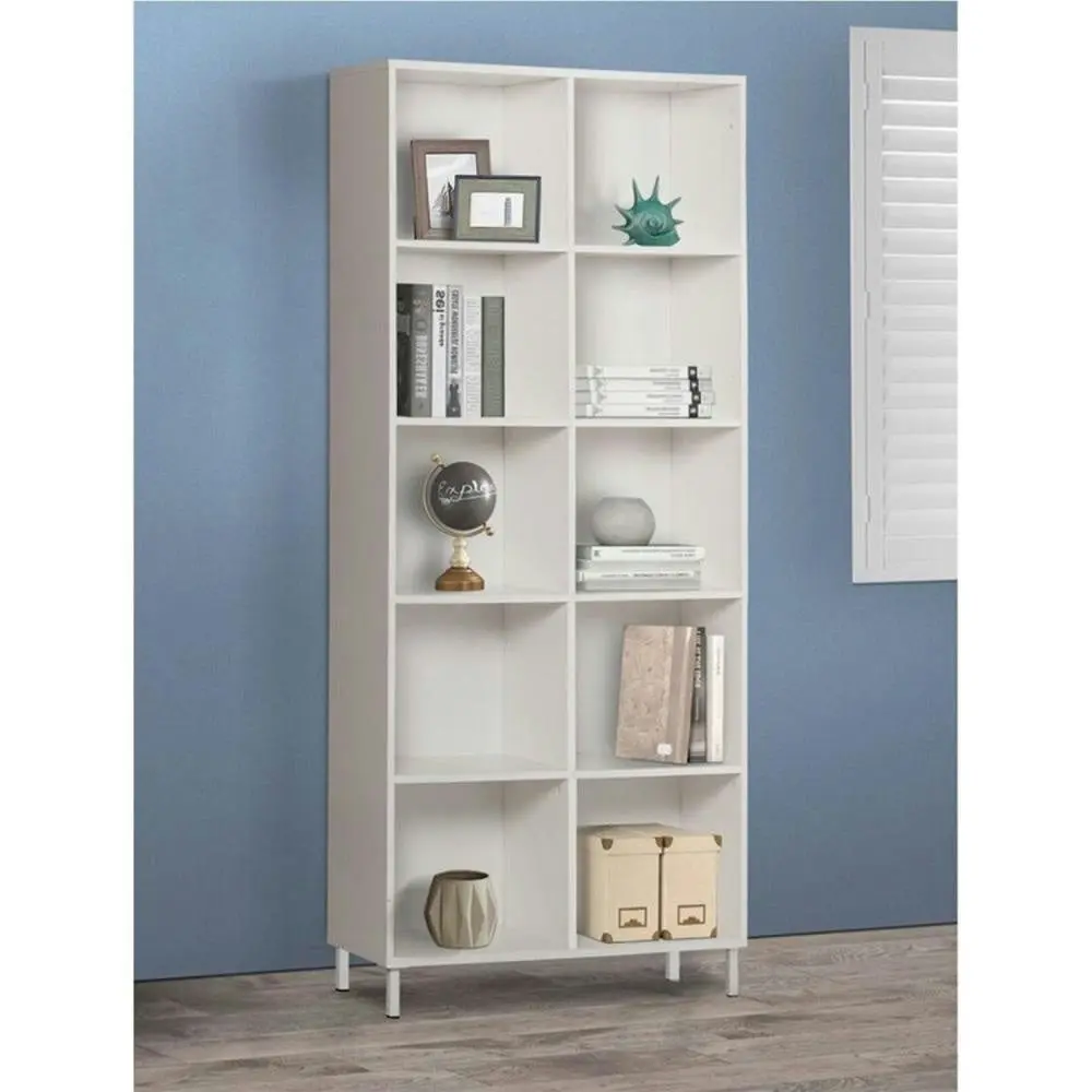 Maestro Furniture Ashley Collection 10-Cube Display Bookcase - White