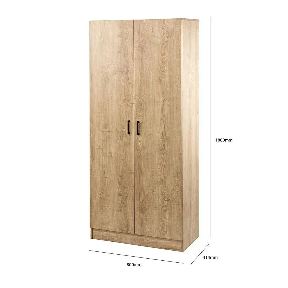 Lovisa Scandinavian Double Door Multipurpose Cupboard Storage Cabinet - Oak