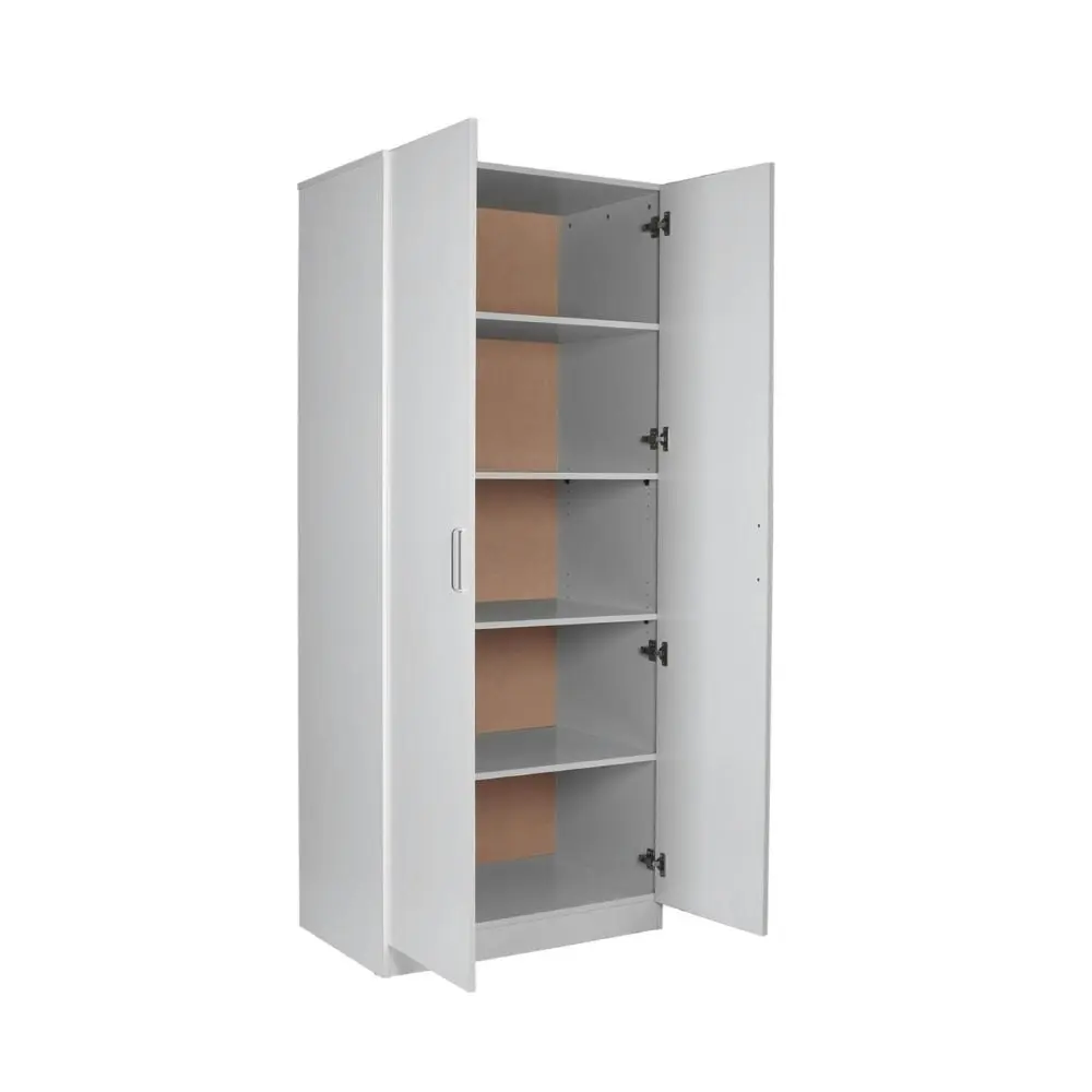 Design Square Modern 2-Door Multi-Purpose 5-Tier Cupboard Pantry Storage Cabinet - White