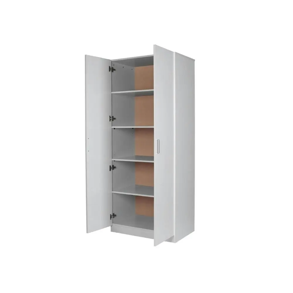 Design Square Modern 2-Door Multi-Purpose 5-Tier Cupboard Pantry Storage Cabinet - White