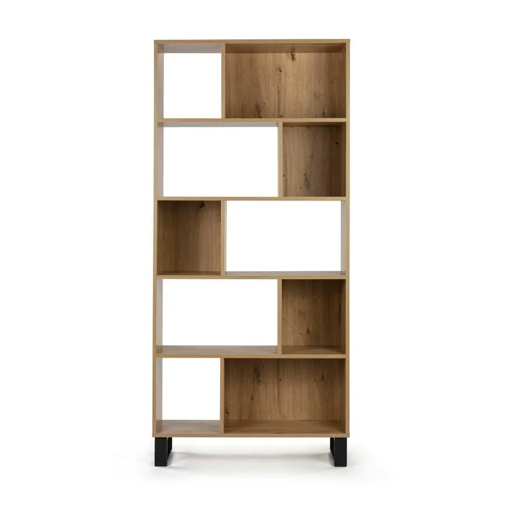 Design Square Amina 5-Tier Bookcase Display Shelf Storage Unit - Oak/Black