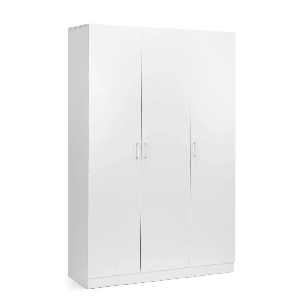 Design Square Monica Large Cupboard Multi-purpose Tall Storage Cabinet 3-Doors - White