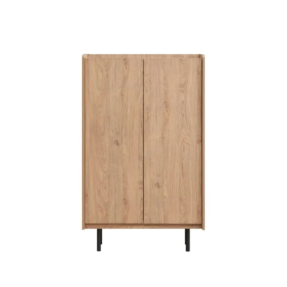 Design Square Tim Tall Cupboard Storage Cabinet W/ 2-Doors - Oak