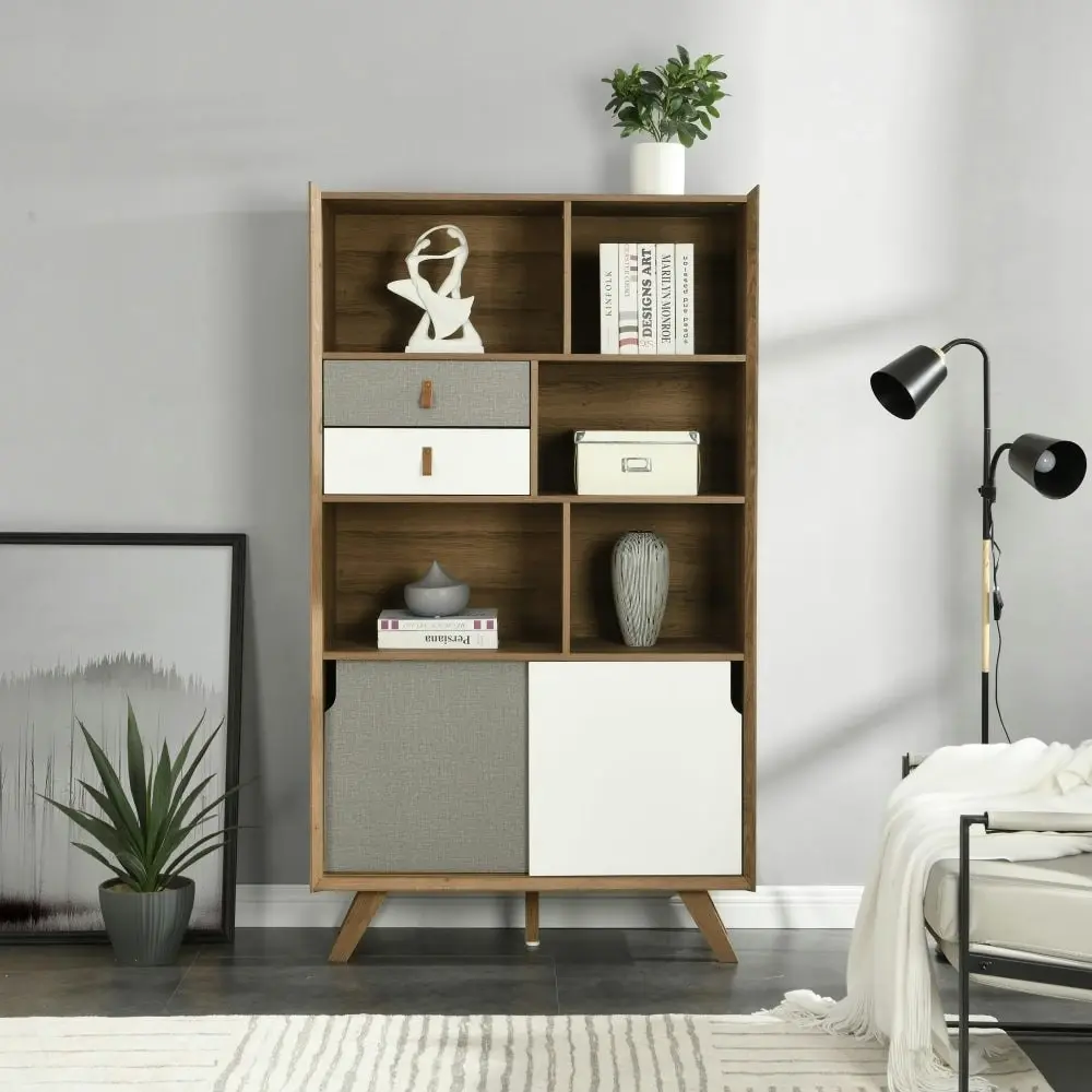 Design Square Grant Bookcase Display Shelf Storage Cabinet - Walnut