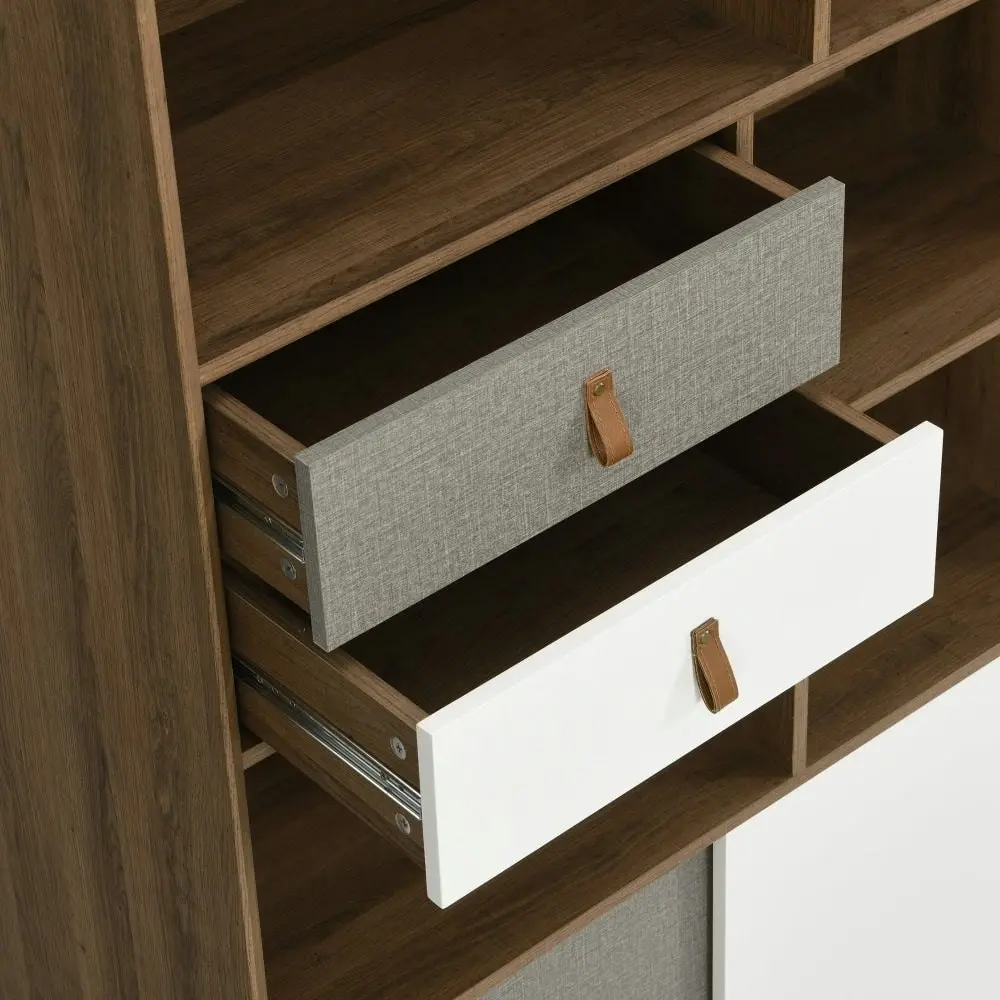 Design Square Grant Bookcase Display Shelf Storage Cabinet - Walnut