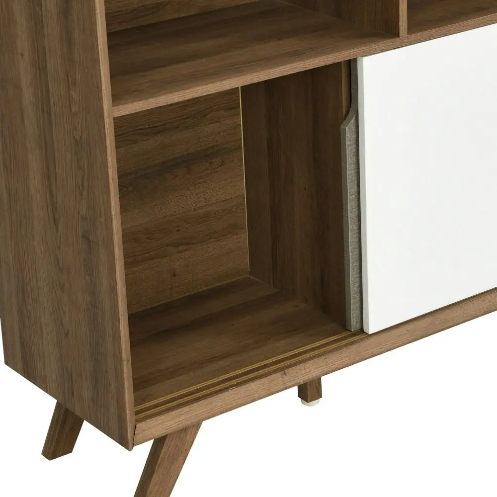 Design Square Grant Bookcase Display Shelf Storage Cabinet - Walnut