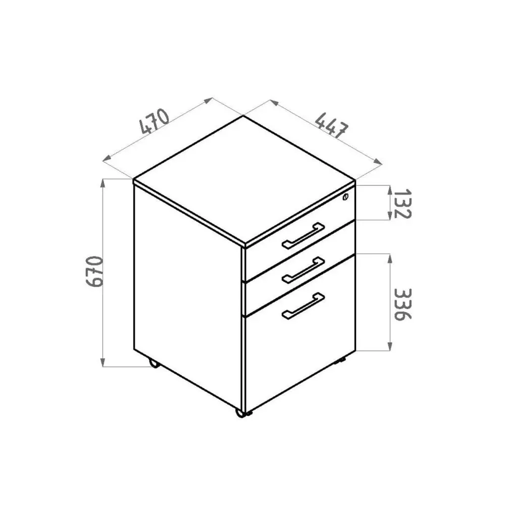 Mantone Mobile Pedestal Drawer Filing Cabinet Storage - Select Beech/Ironstone