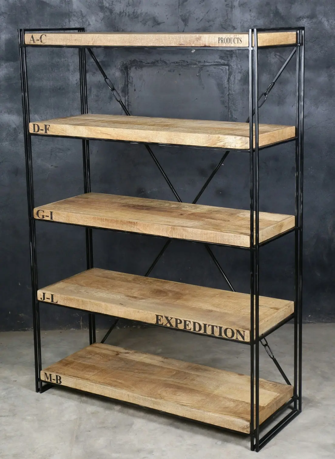 Exo Expedition Industrial Rustic Bookcase Display Cabinet