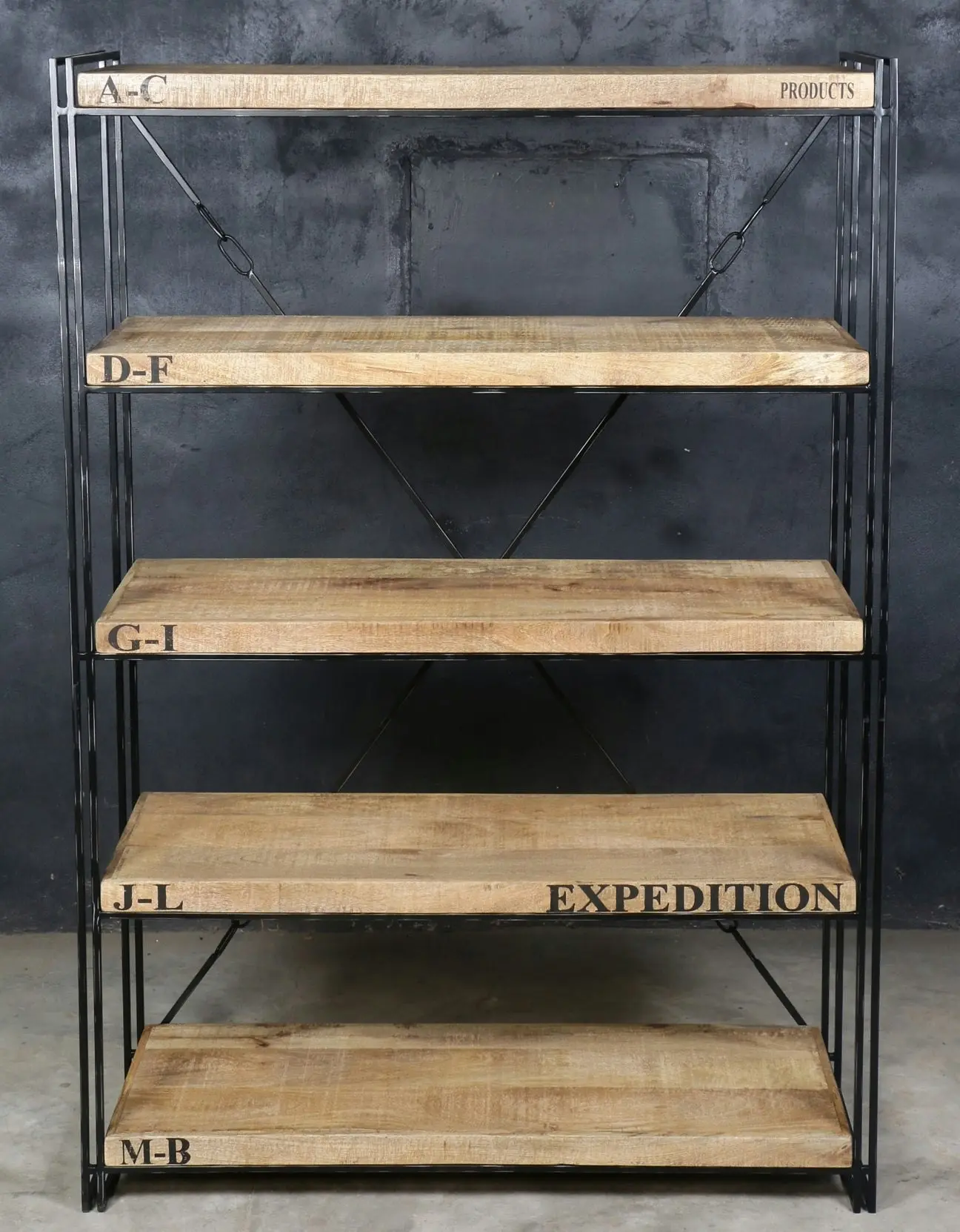 Exo Expedition Industrial Rustic Bookcase Display Cabinet