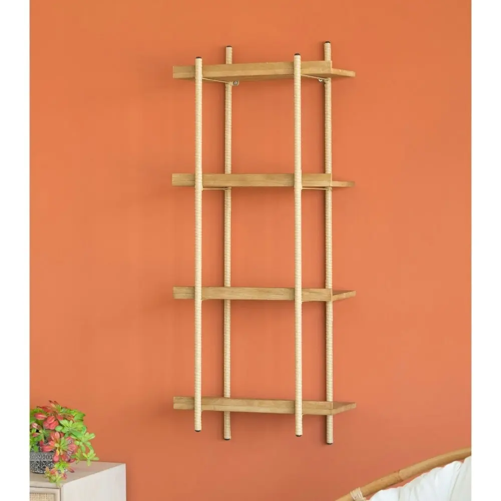 Mina 3-Tier Minimalist Wall Hanging Display Shelf - Natural