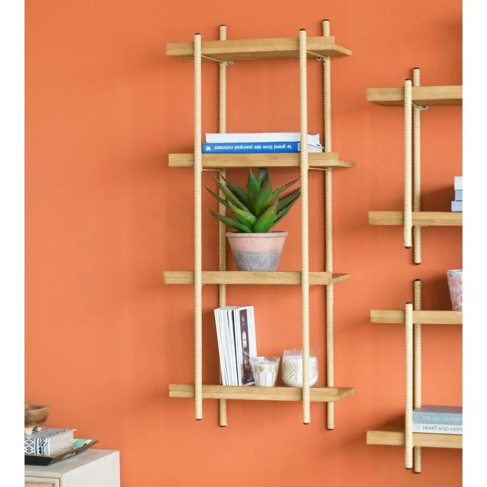 Mina 3-Tier Minimalist Wall Hanging Display Shelf - Natural