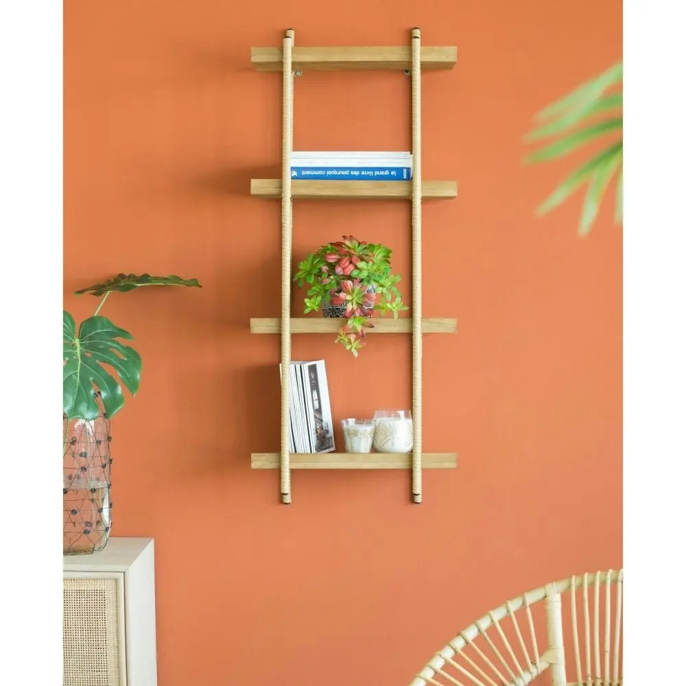 Mina 3-Tier Minimalist Wall Hanging Display Shelf - Natural