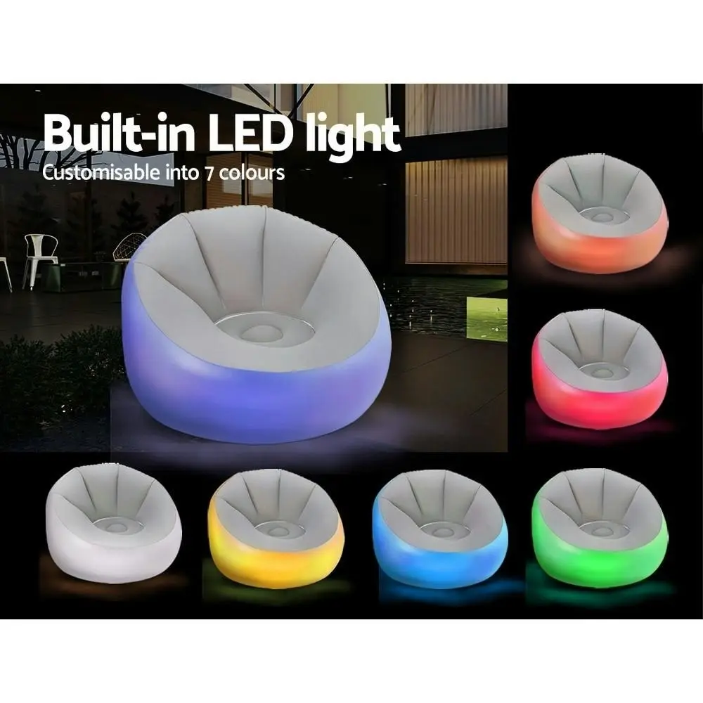 Inflatable Seat Sofa LED Light Chair Outdoor Lounge Cruiser