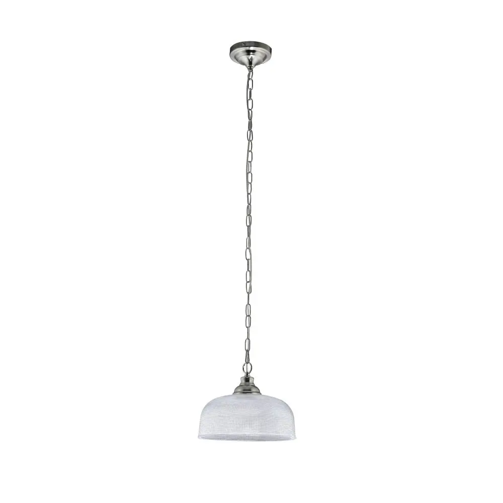 Nirvana Modern Glass Shade Pendant Lamp Light Satin Chrome