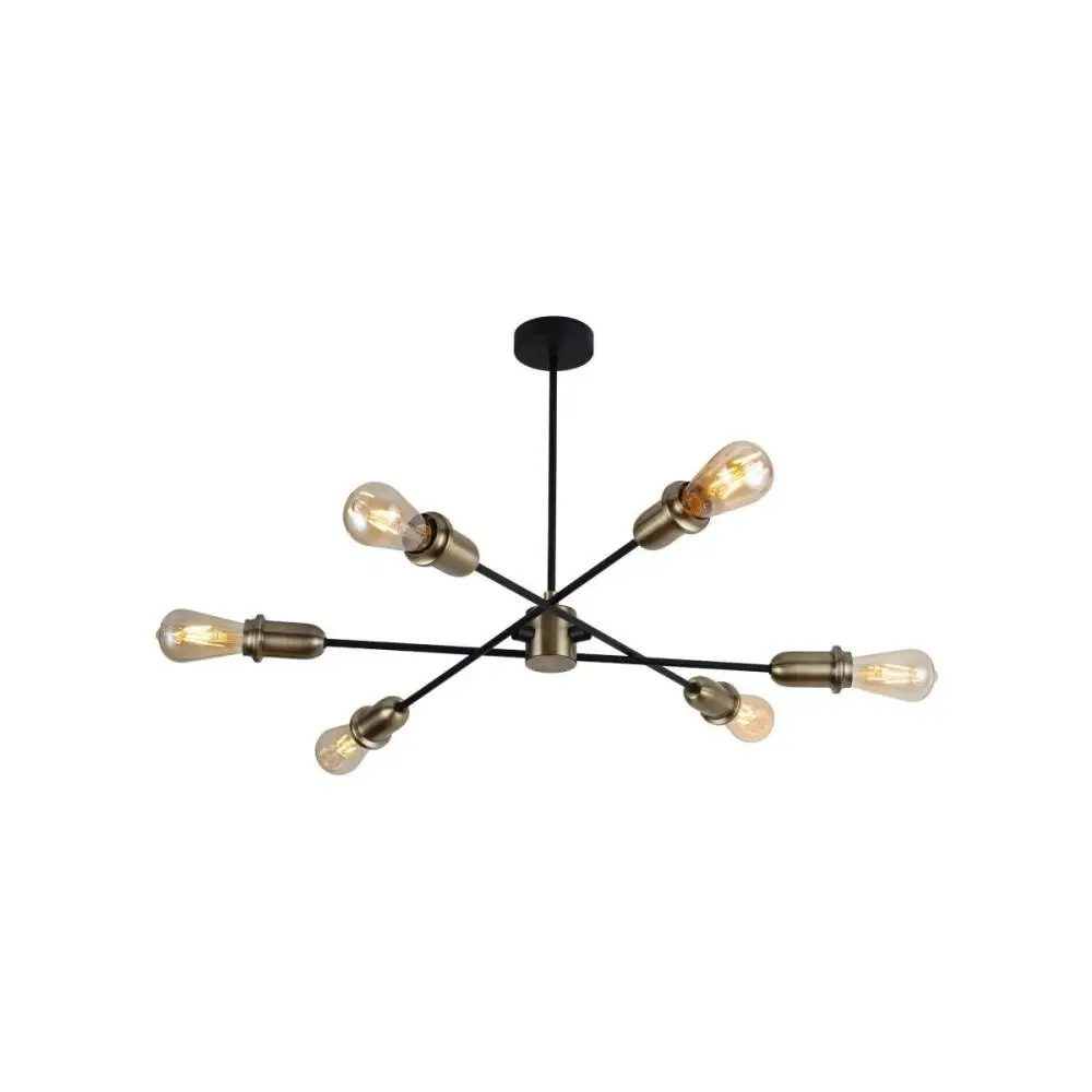 Lynsey Modern Elegant Pendant Lamp Ceiling Light - Black & Antique Brass