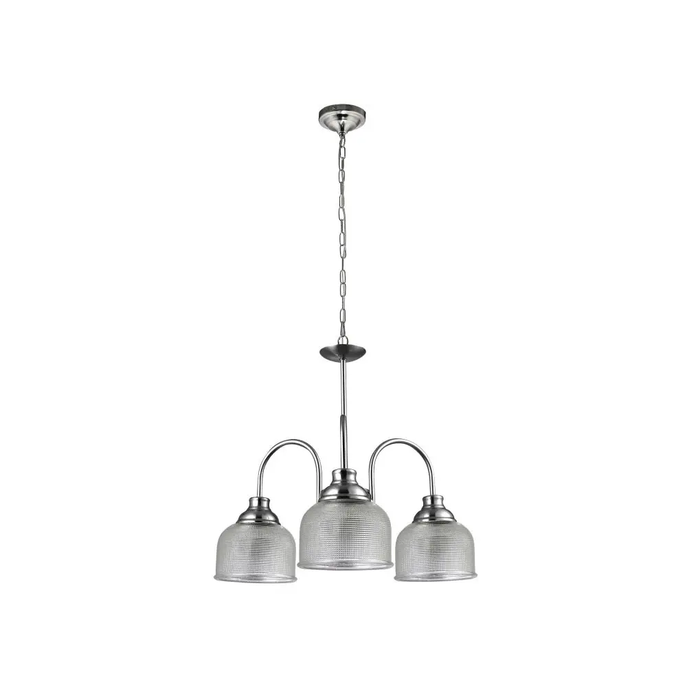 Niri Modern 3 Lights Hanging Chandelier Lamp Light Satin Chrome