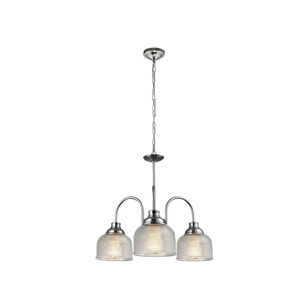 Niri Modern 3 Lights Hanging Chandelier Lamp Light Satin Chrome