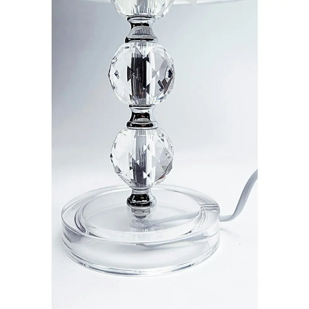 Emery Crystal Base Table Desk Lamp - White Shade