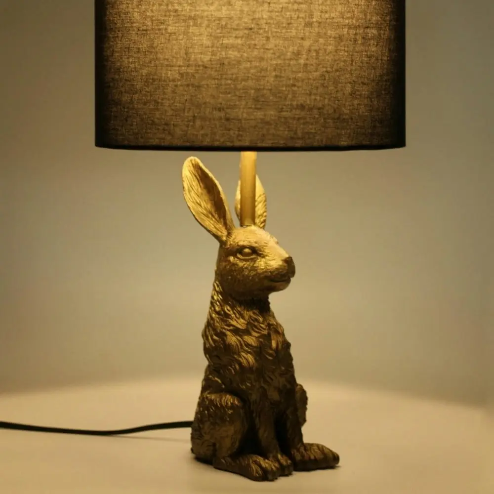 Rabbit Sitting Modern Elegant Table Lamp Desk Light - Gold & Black