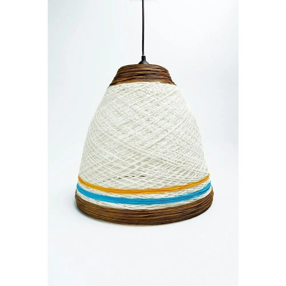 Trevis Paper Hanging Pendant Lamp - Brown & White