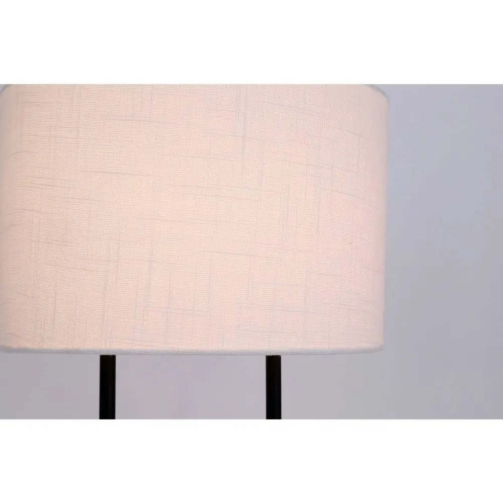 Remy Table Desk Lamp Concrete Look Base Fabric Shade - Grey / White