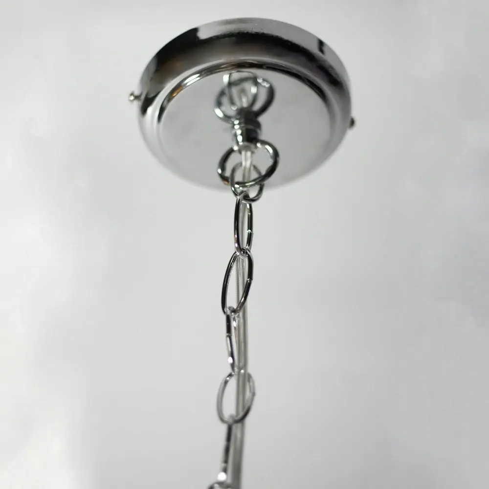 Kamala Glass Drop Modern Pendant Lamp Light Large Chrome Clear