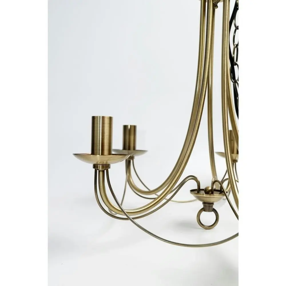 Solaris Modern Luxury Chandelier Light Pendant Lamp - Antique Brass