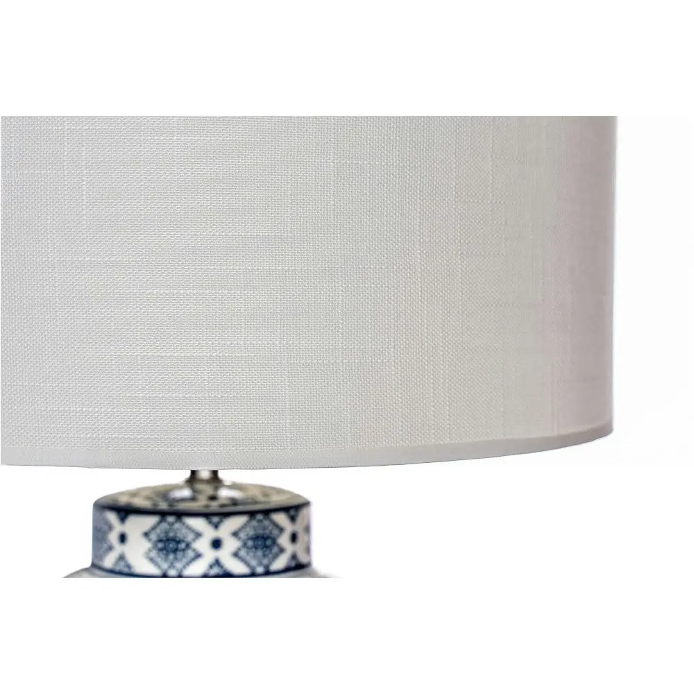 Damian Oriental Ceramic Base Table Desk Lamp White Shade