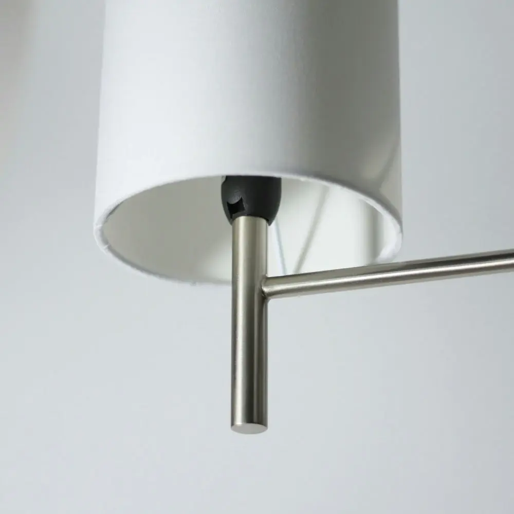 Emrys Modern Ceiling Light Lamp Satin Chrome White Shade