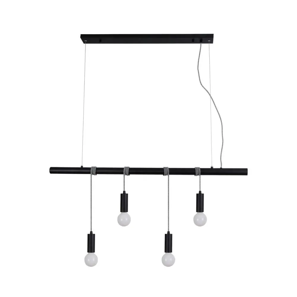 Bannister 4 Lights Modern Elegant Pendant Lamp Ceiling Light - Black