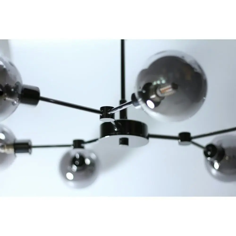 Ellison 6 Lights Modern Elegant Pendant Lamp Ceiling Light - Black Chrome