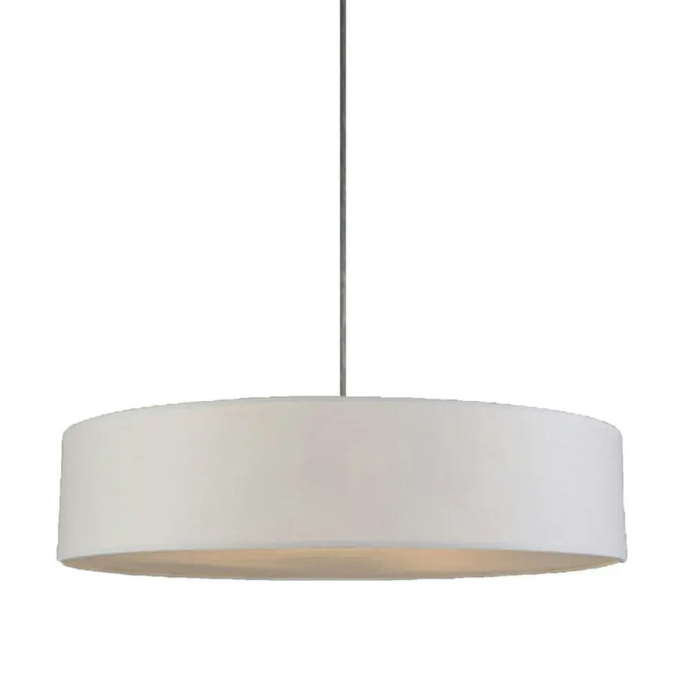 Apollo Hanging Pendant Lamp Fabric Shade - White