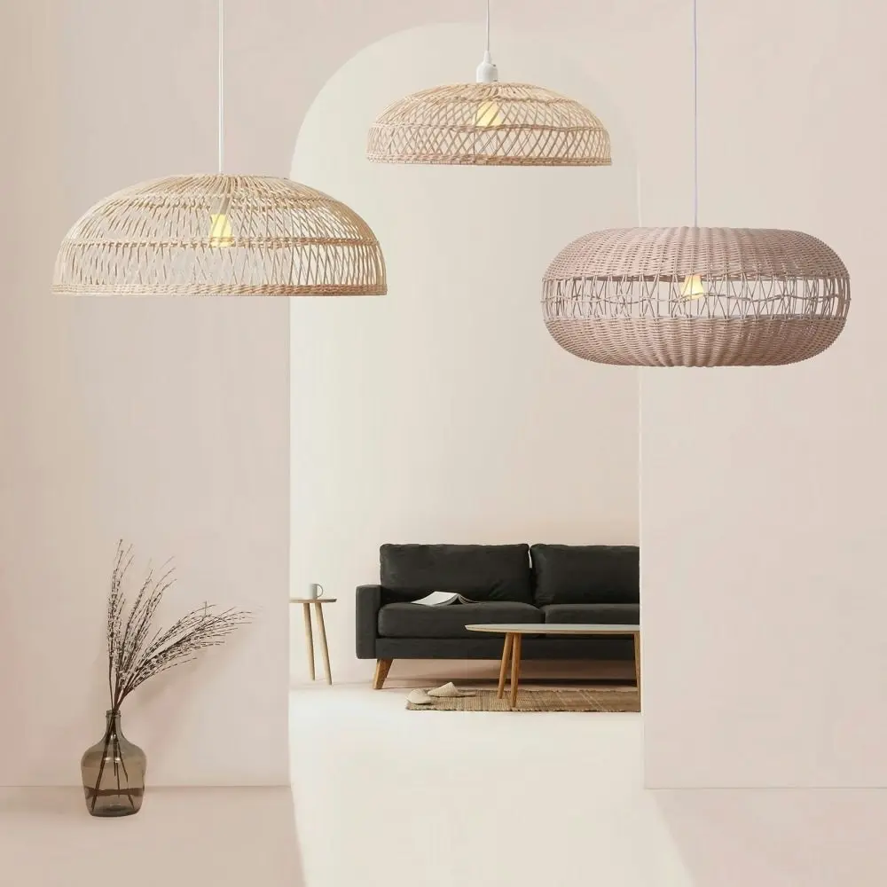 Lacono Rattan Modern Elegant Pendant Lamp Ceiling Light Large - Natural