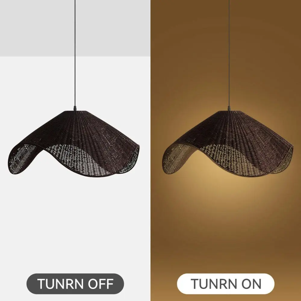 McLean Rattan Modern Elegant Pendant Lamp Ceiling Light - Brown