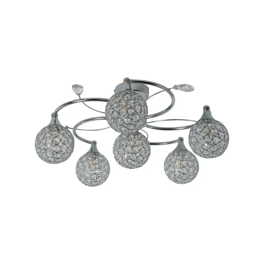 Anthea 6 Lights Modern Elegant Pendant Lamp Ceiling Light - Chrome