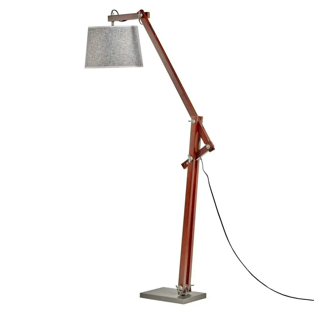 New Oriental Cherry Bamboo Antique Floor Lamp - Grey