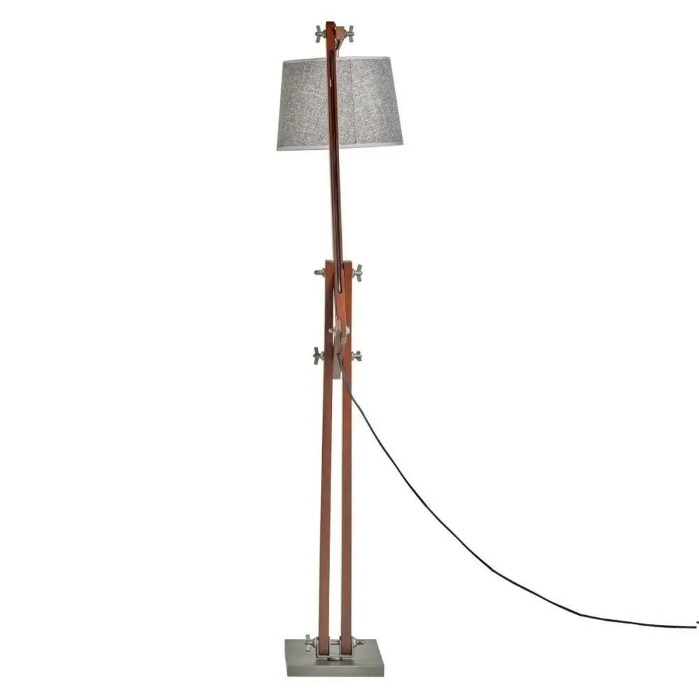 New Oriental Cherry Bamboo Antique Floor Lamp - Grey