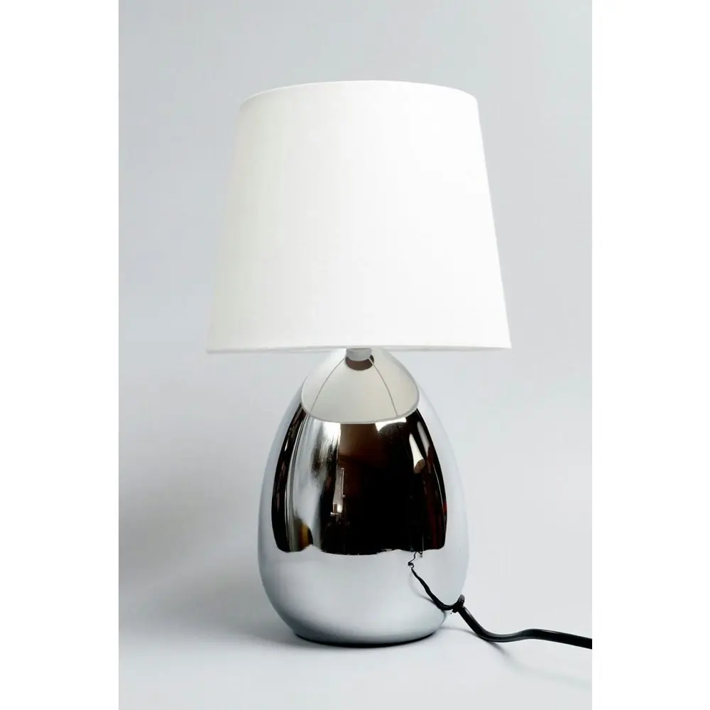 Larson Touch Table Desk Lamp Chrome Metal Base - White