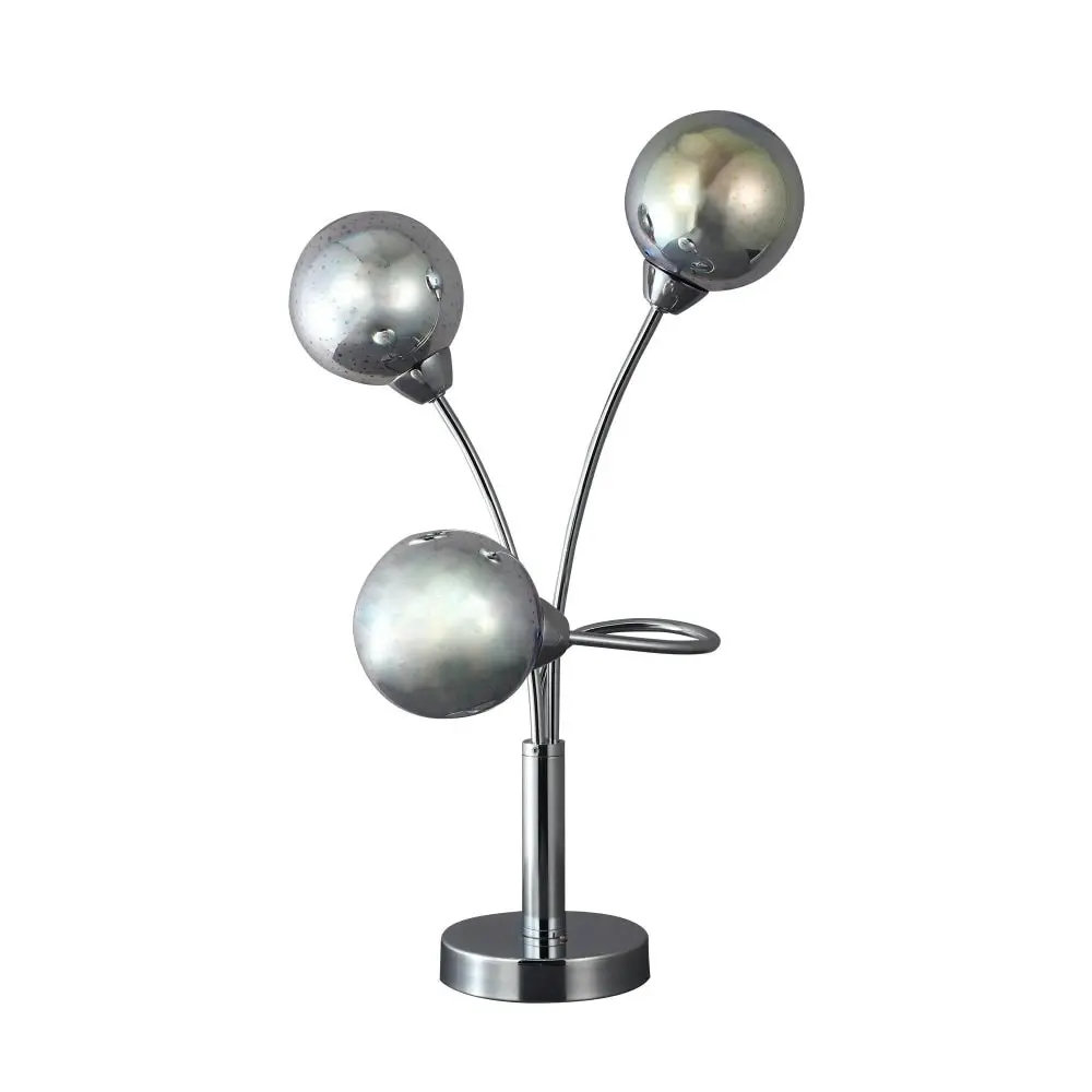 Clara 3-Sphere Lights Glass Shade Metal Table Lamp Light Chrome